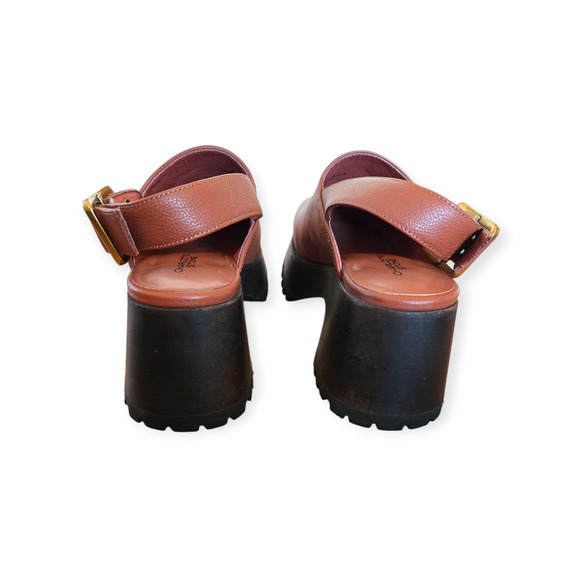 Charlotte Stone x Lorien Stern Darren Brown Luggage Tulip Clogs Shoes Size 7 - Picture 6 of 10